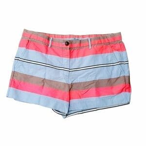 𝅺GAP Sunkissed Orange Multi Stripe Cotton Shorts Size 12 / 14
